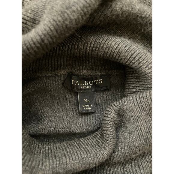 Talbots Womens Small Petite Turtle Neck Sweater Gray Long Sleeve Staple Solid - Picture 3 of 7